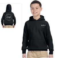 Load image into Gallery viewer, Black Hoodie white back logo
