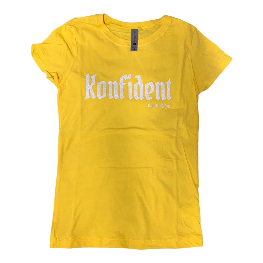 Soft Yellow & White Short Sleeve T Shirt